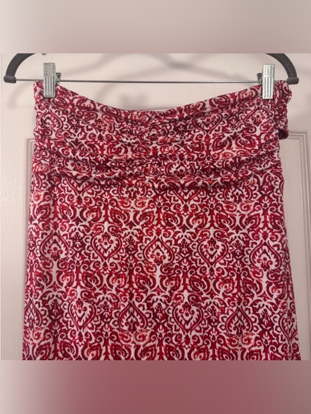 Michael Stars Red and White Printed Maxi Skirt - Picture 6 of 8